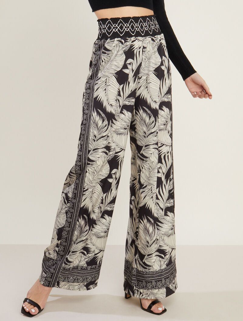 Pantalon flare à imprimés - noir - 6