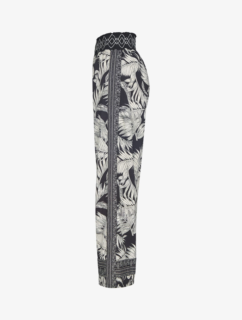 Pantalon flare à imprimés - noir - 5