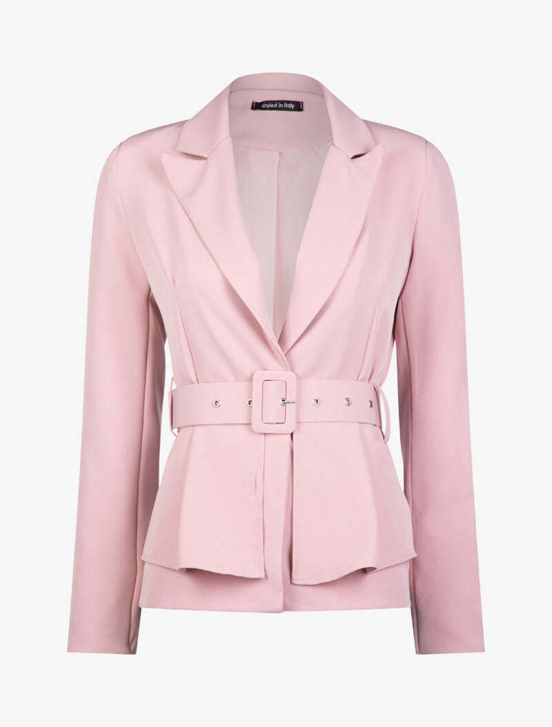 Blazer cintré à basques - rose - 3