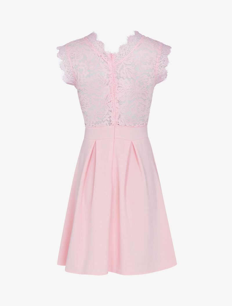 Robe à dos dentelle - rose - 2