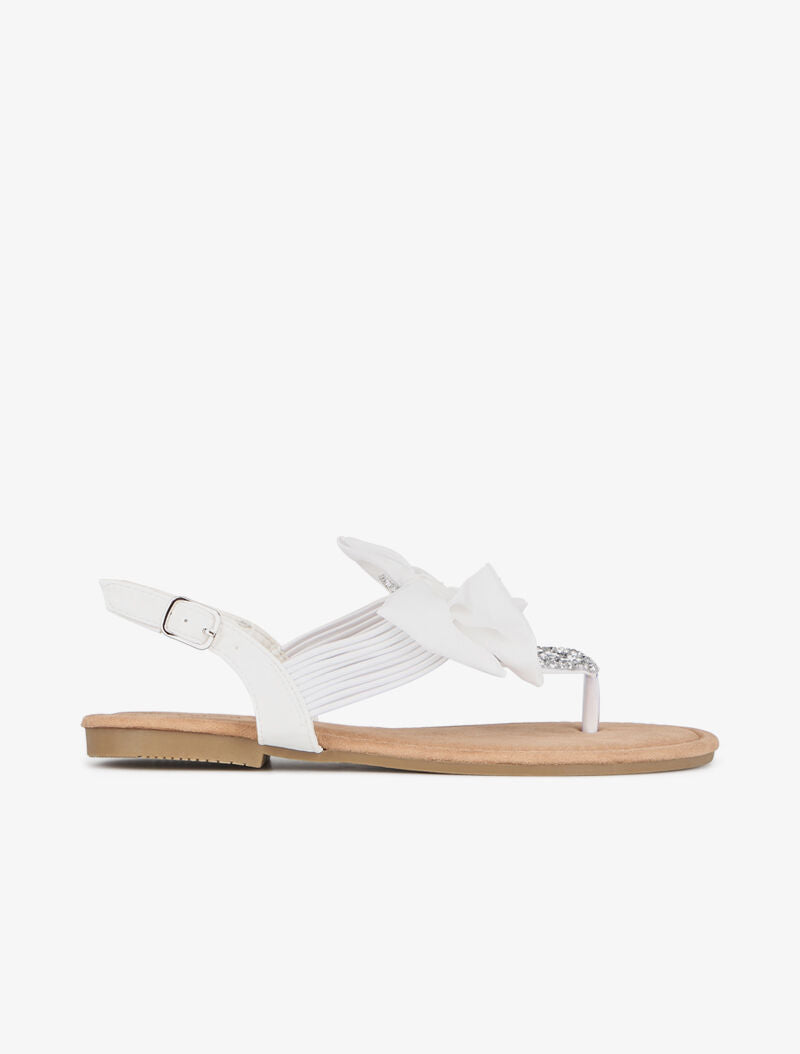 Nu-pieds strassées et à flot - blanc - 2