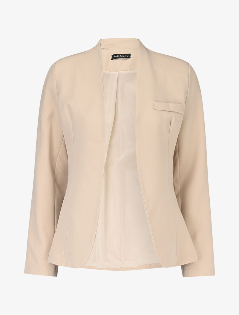 Blazer à fausse poche poitrine - beige - 3