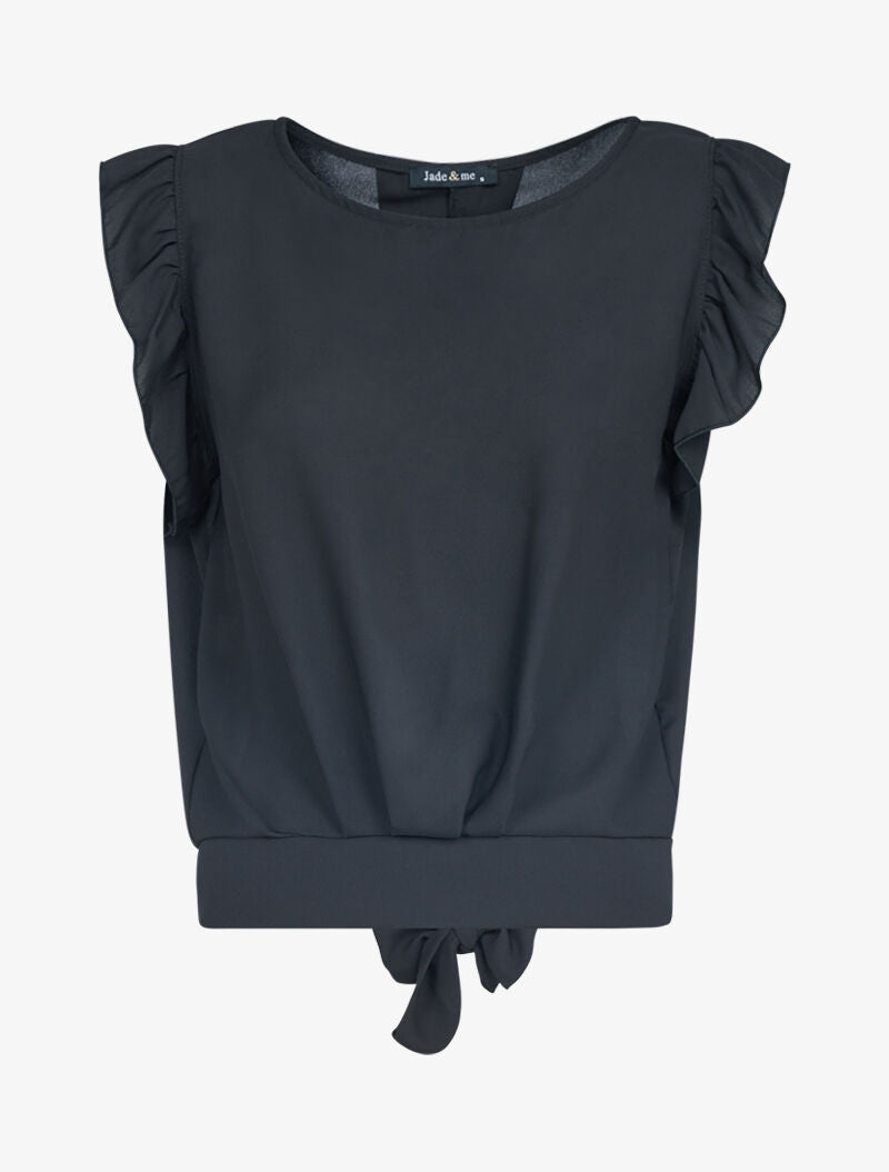 Crop top transparent à dos ajouré - noir - 3
