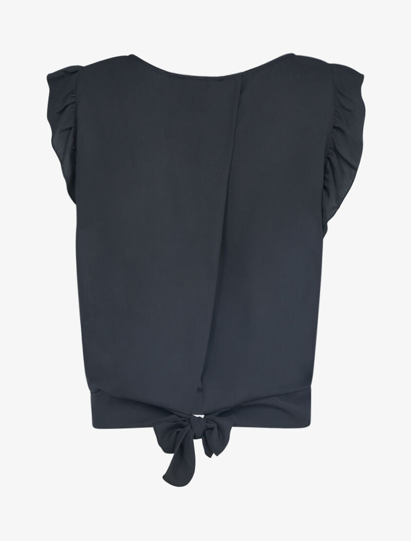 Crop top transparent à dos ajouré - noir - 2