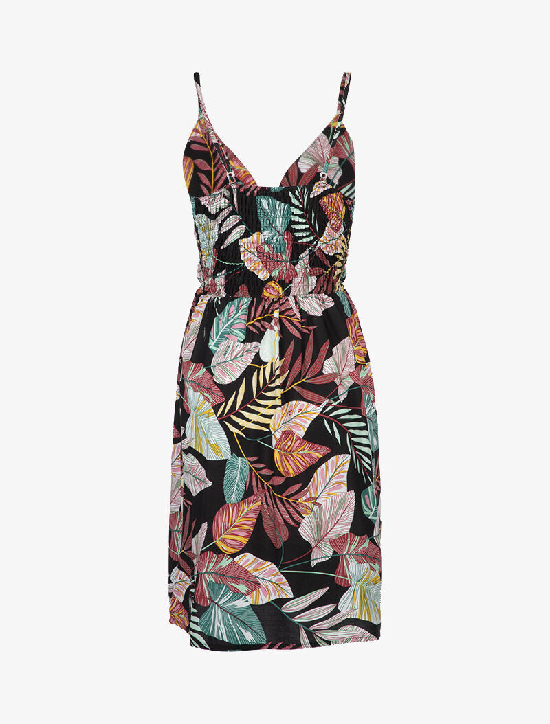 Robe patineuse à imprimé tropical - noir - 2