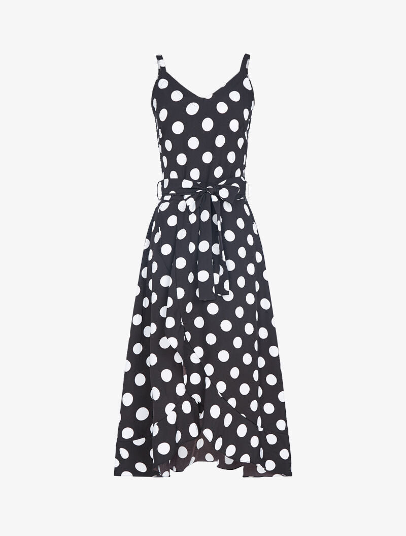 Robe portefeuille à pois - noir - 3