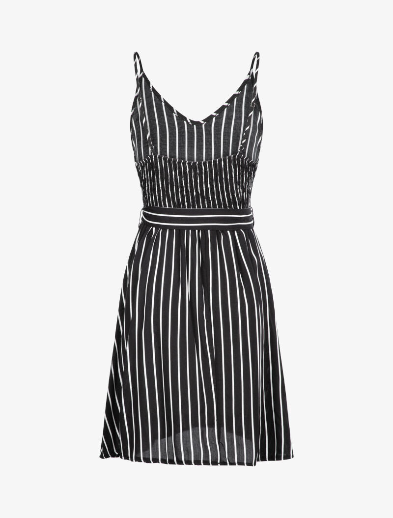 Robe à imprimé rayures - noir - 2