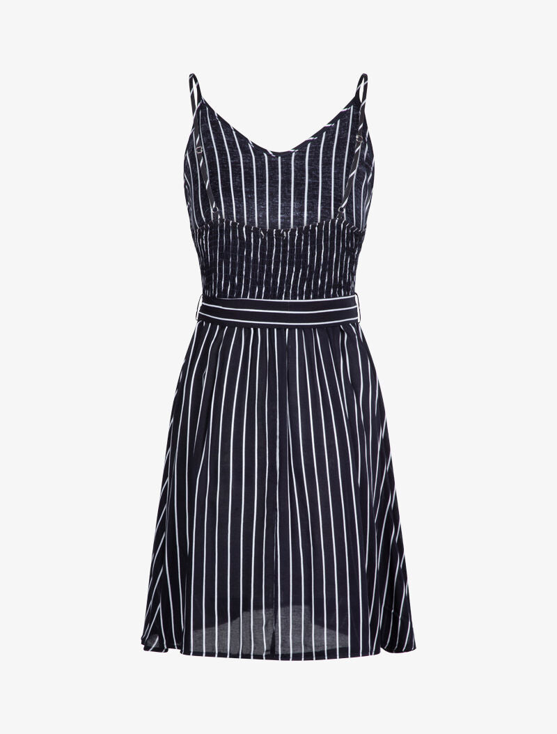 Robe à imprimé rayures - marine - 2
