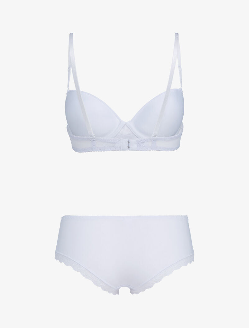 Ensemble emboitant en résille et dentelle - blanc - 2
