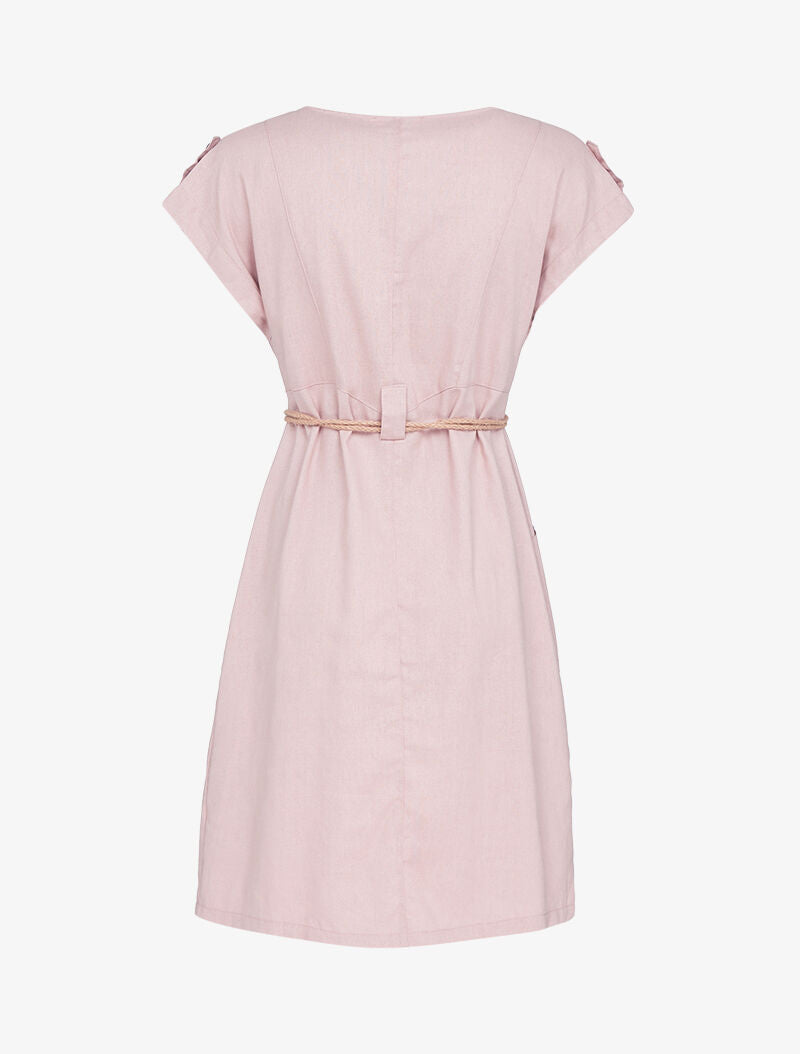 Robe trapèze à col carré - rose - 2