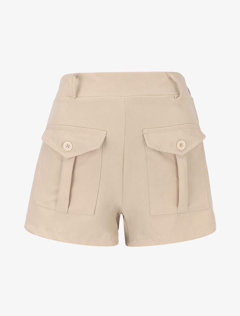 Mini short à grandes poches - beige - 1