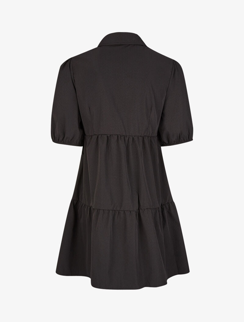 Robe trapèze boutonnée - noir - 2
