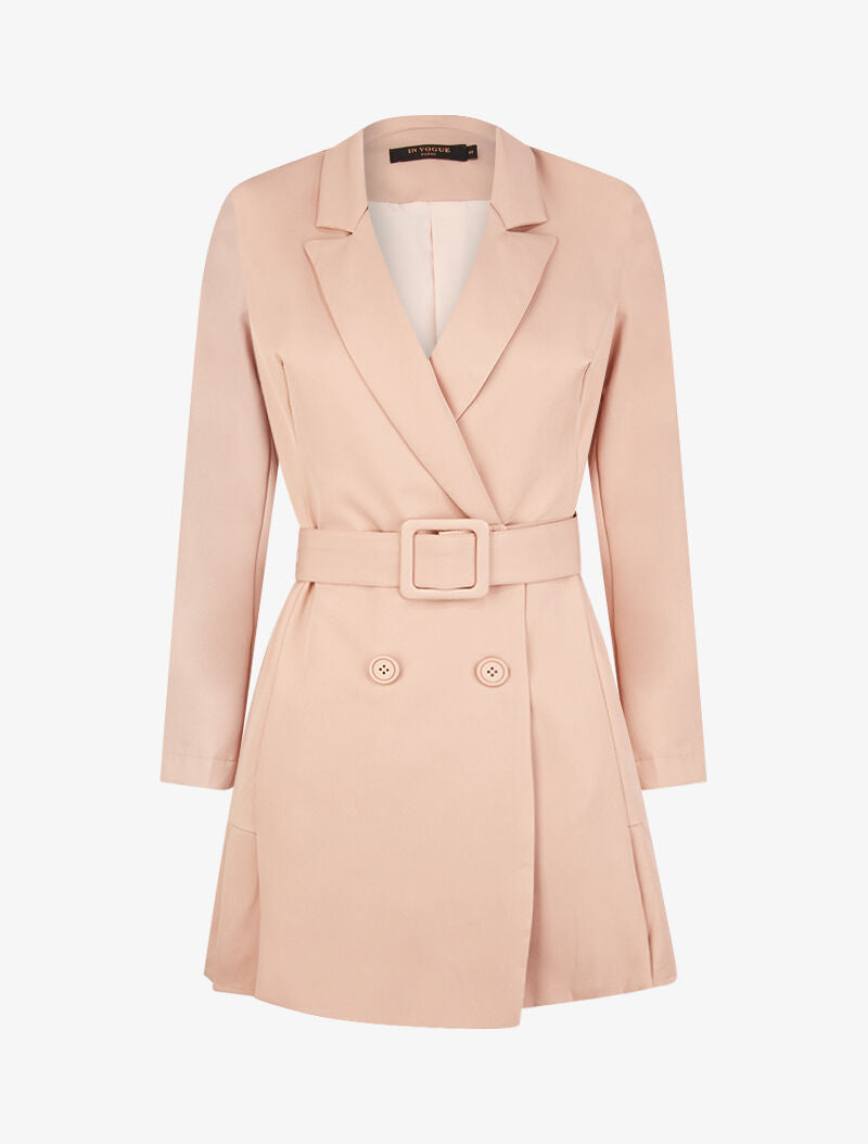 Blazer à bord gaufré - rose - 3