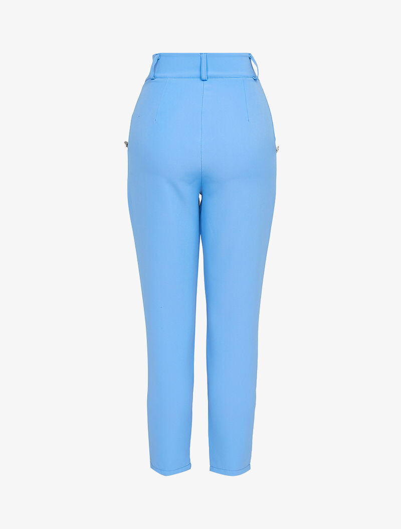 7/8 broek met decoratieve knopen - lichtblauw