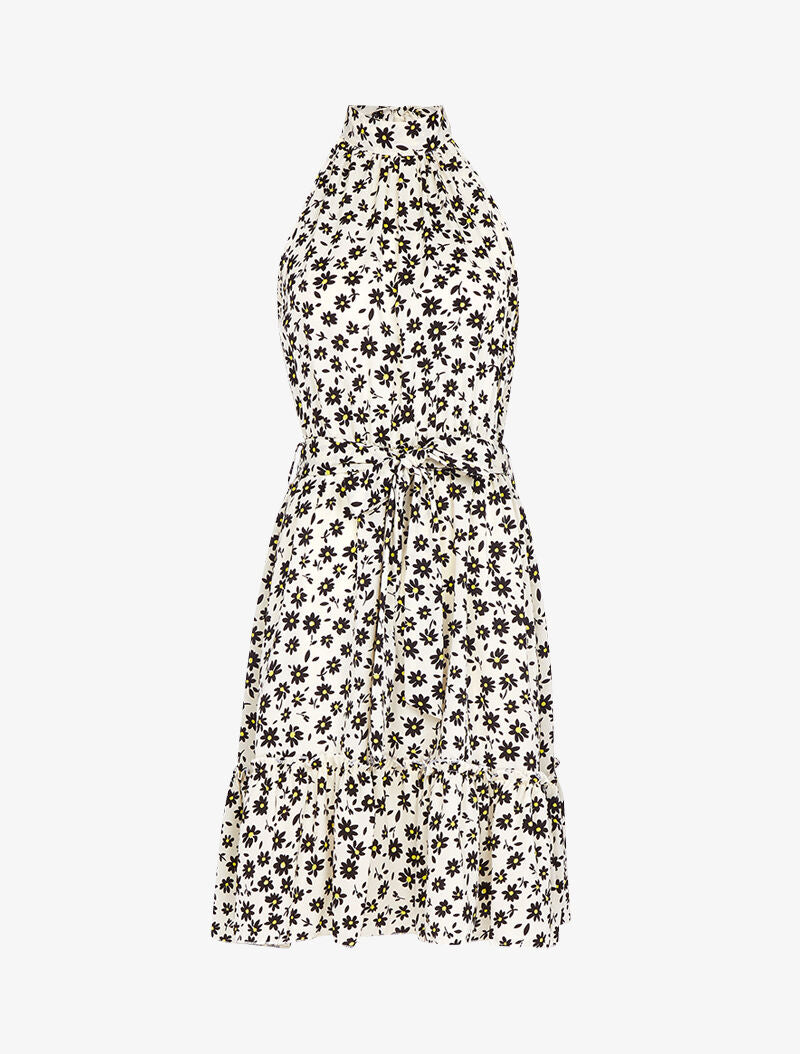 Robe à col américain imprimé marguerites - ecru - 2