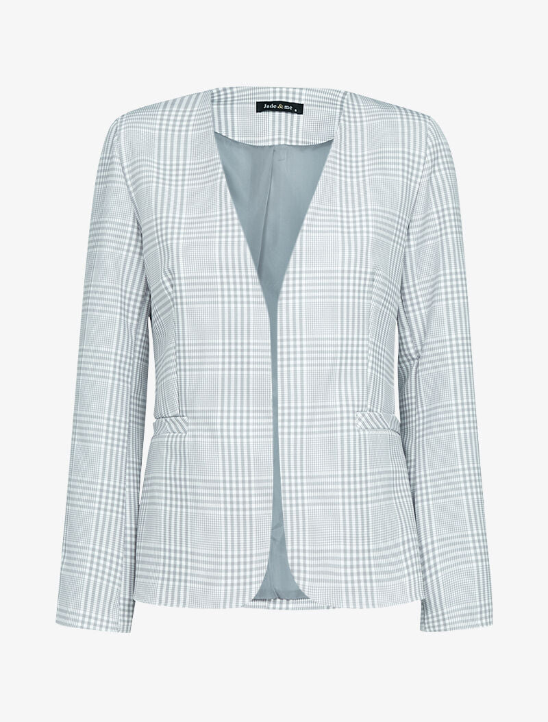 Blazer ouvert à imprimés - gris clair - 1