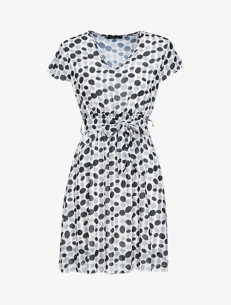Robe imprimée en voile - noir - 3