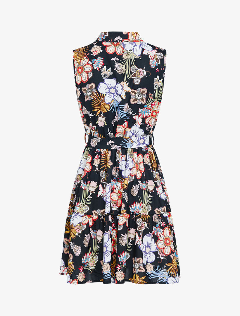Robe patineuse à imprimé floral graphique - noir - 2