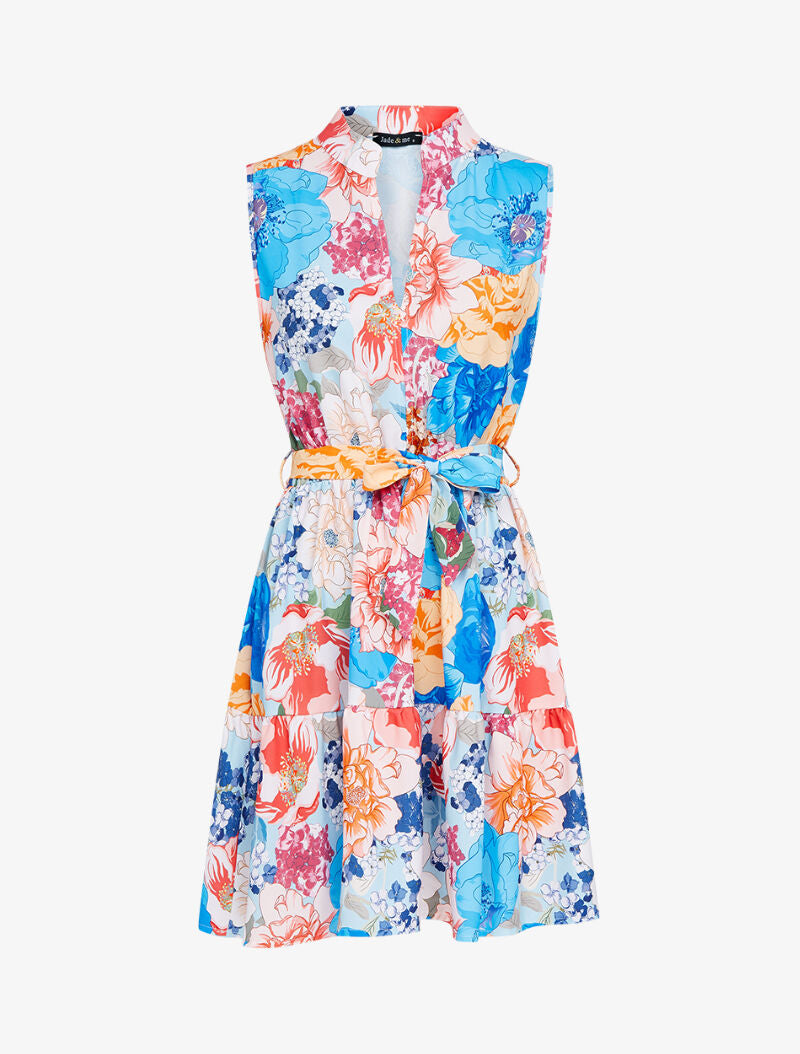 Robe patineuse à imprimé floral - bleu - 3