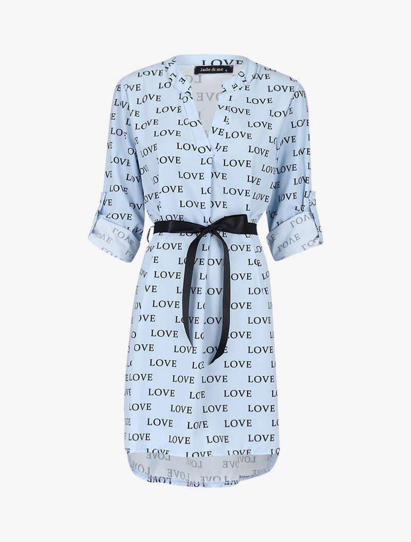 Robe à imprimé Love - bleu ciel - 3