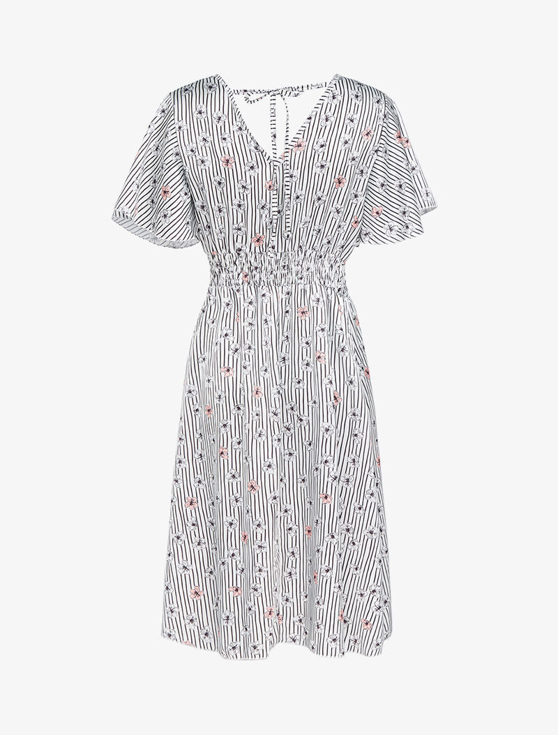 Robe satinée à imprimés - blanc - 2
