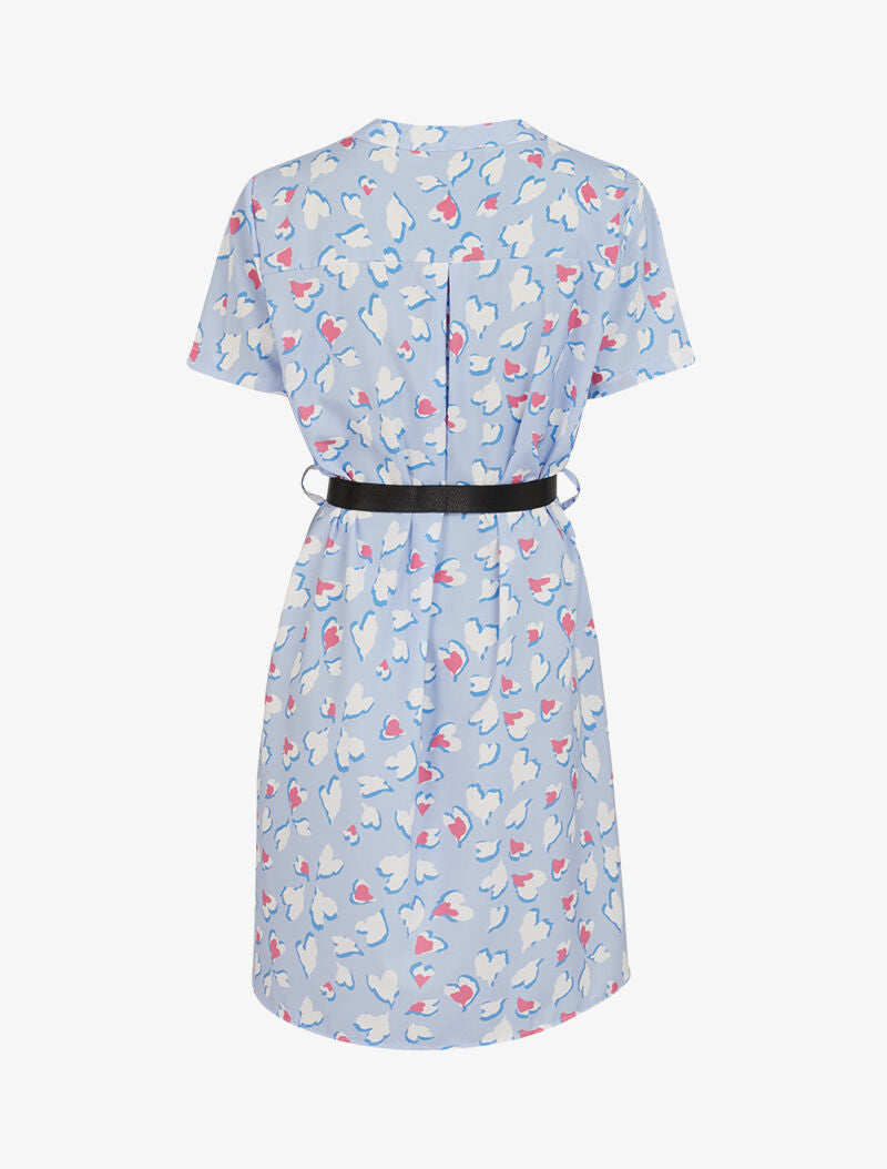 Robe trapèze à imprimés coeurs - bleu ciel - 2