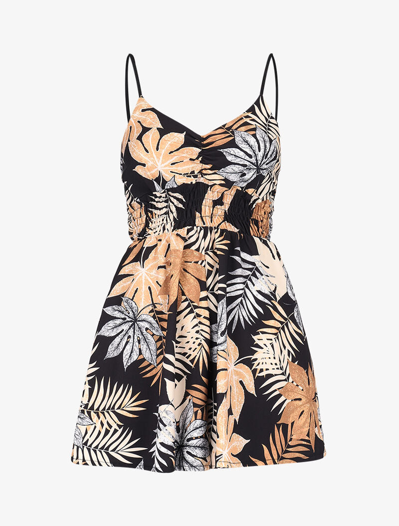 Combishort fluide à imprimés - noir - 1