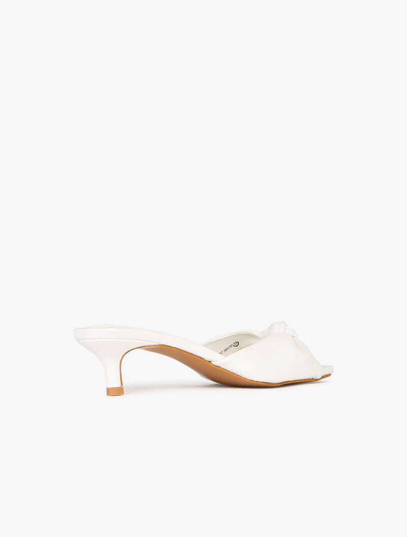 Mules effet nouer à petit talon - blanc - 5
