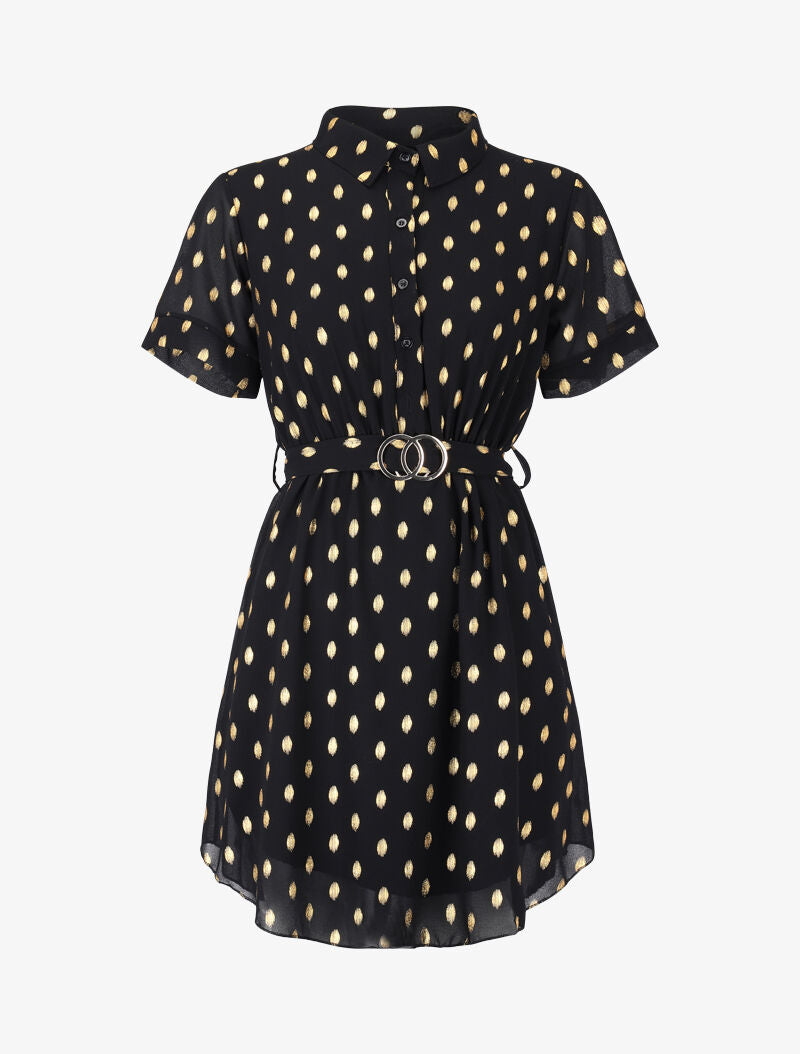Robe patineuse à imprimé moucheté - noir - 3