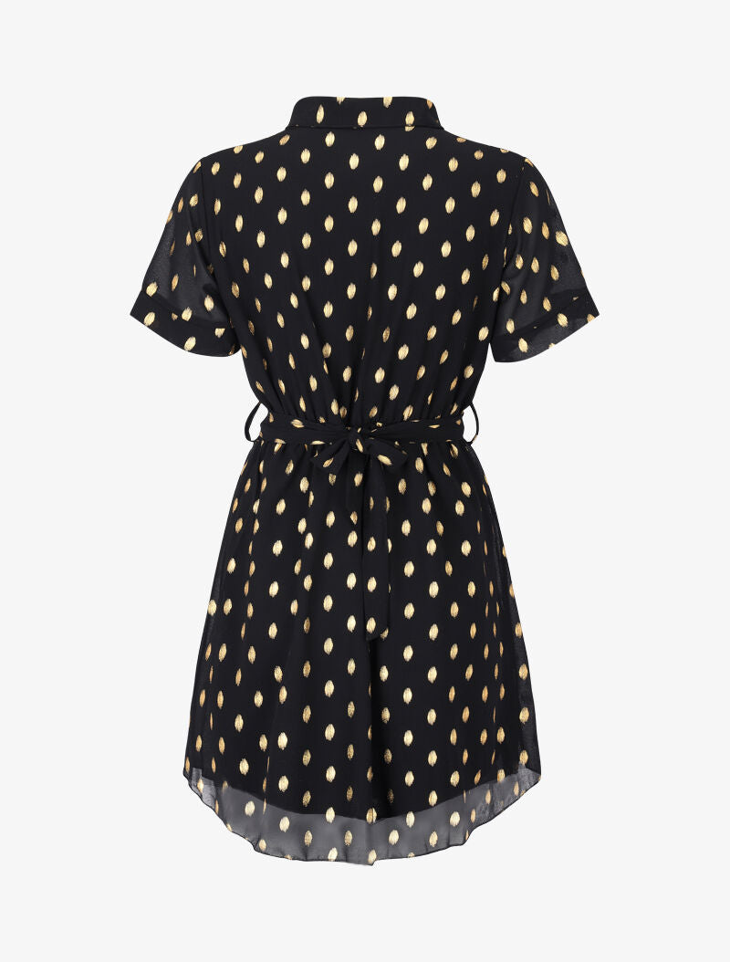 Robe patineuse à imprimé moucheté - noir - 2