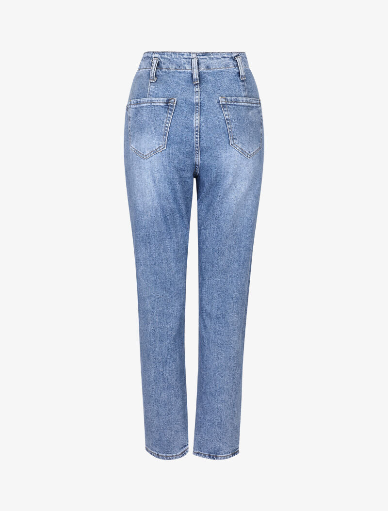 Jean daddy pants délavé - bleu denim - 4