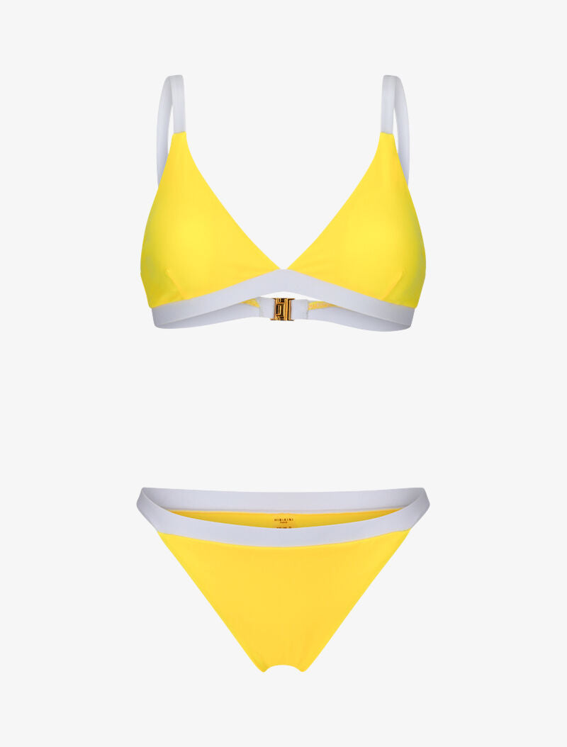 Bikini triangle bicolore - jaune - 1