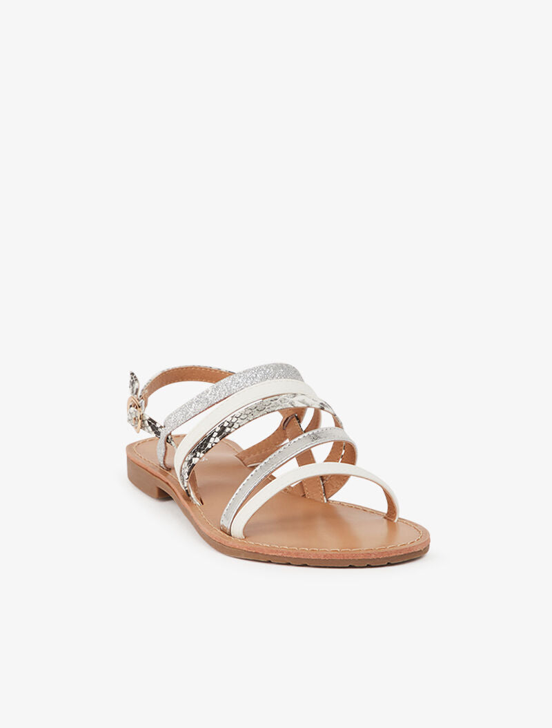 Nu-pieds multi brides à imprimé animal - blanc - 3