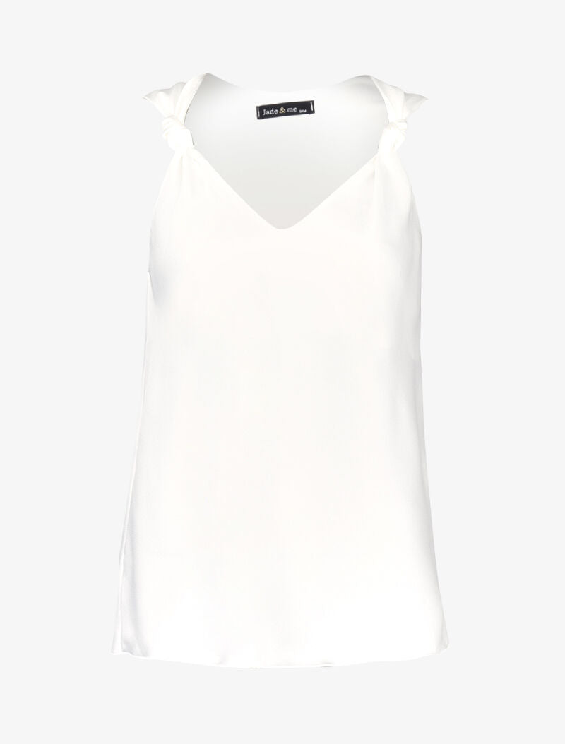 Blouse ample à détails nouer - blanc - 1