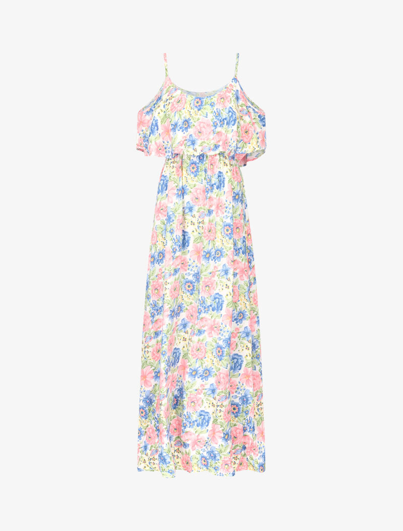 Robe à buste volanté et imprimé floral - blanc - 3