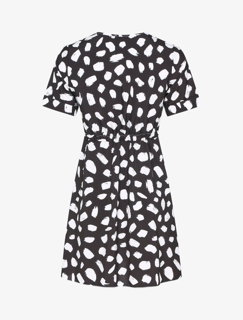 Robe boutonnée imprimé graphique - noir - 2