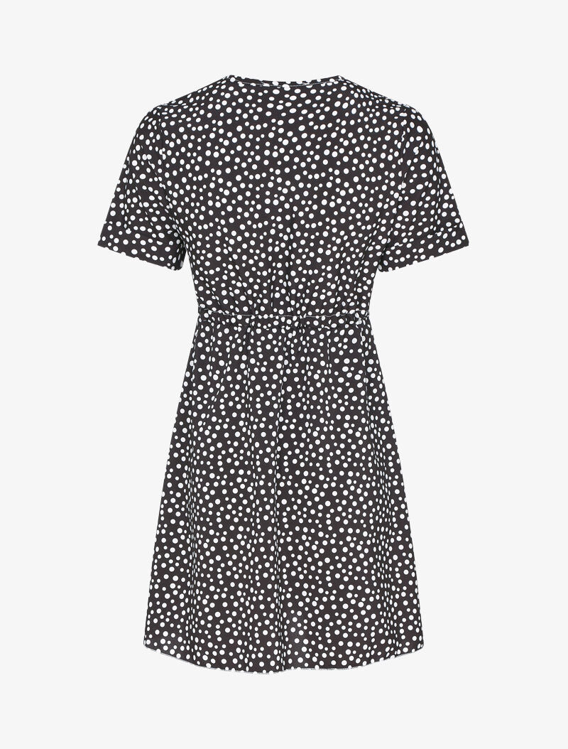 Robe boutonnée imprimé à pois - noir - 2