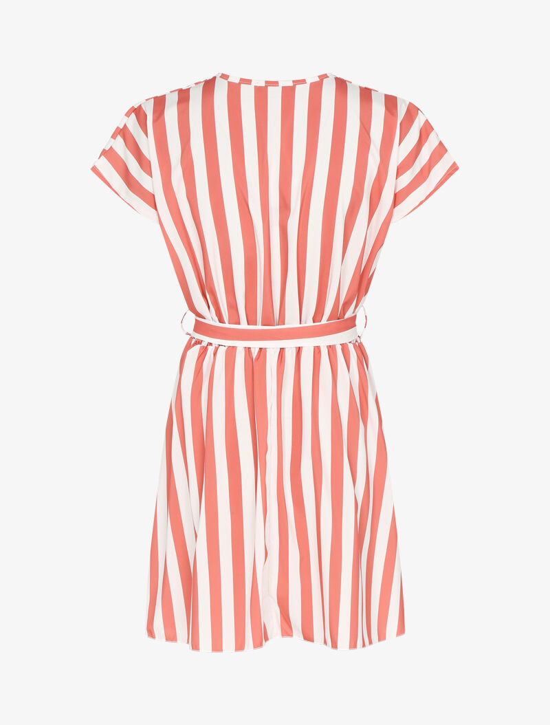 Robe patineuse à rayures - corail - 2