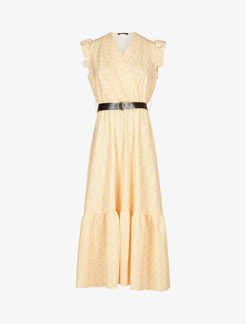 Robe cache coeur imprimé jonquille - moutarde - 3