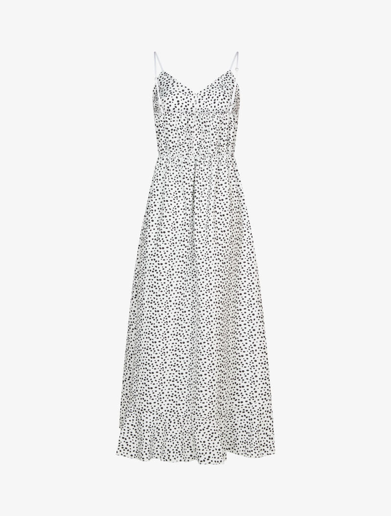 Robe à basque asymétrique imprimé à pois - blanc - 2