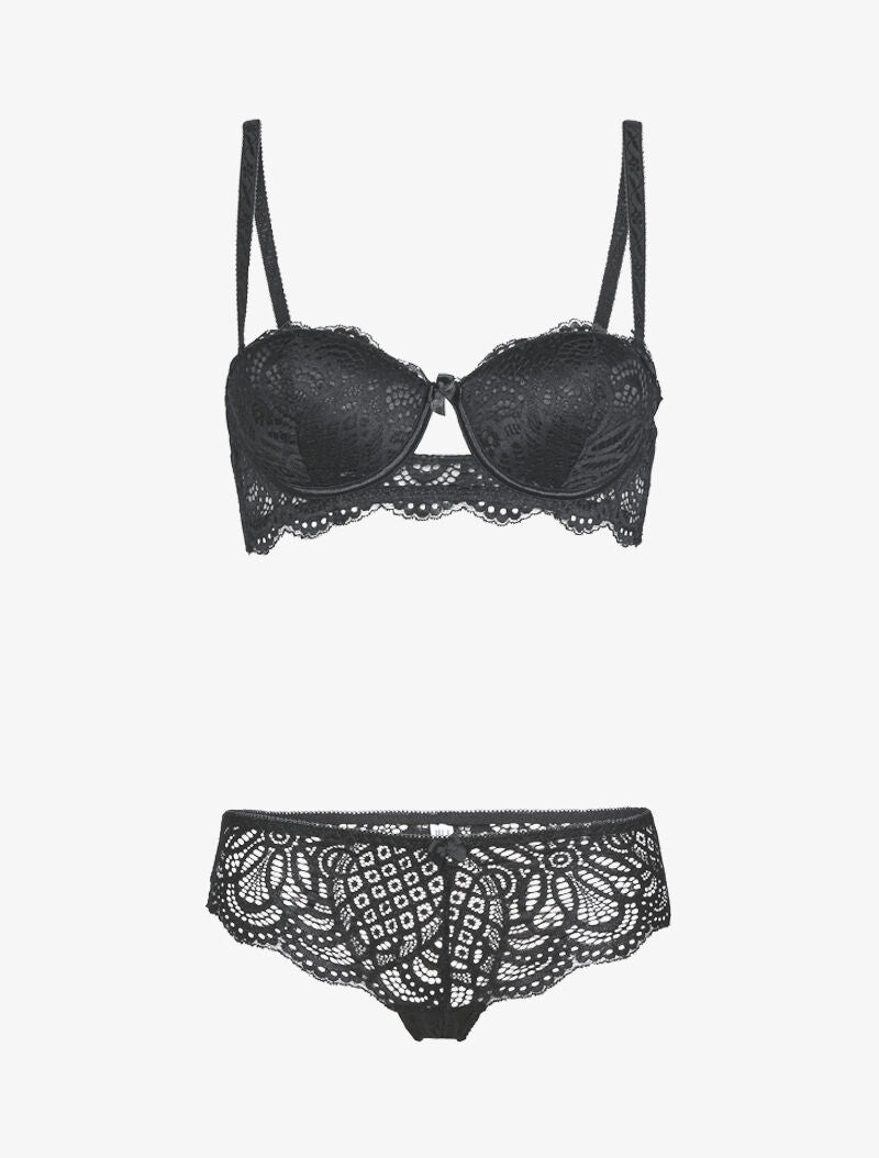 Ensemble broderie stylisée - noir - 1