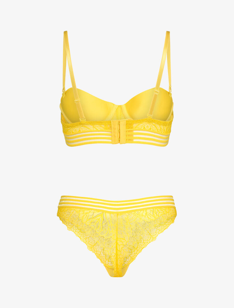 Ensemble à liserés élastiqués - jaune - 2