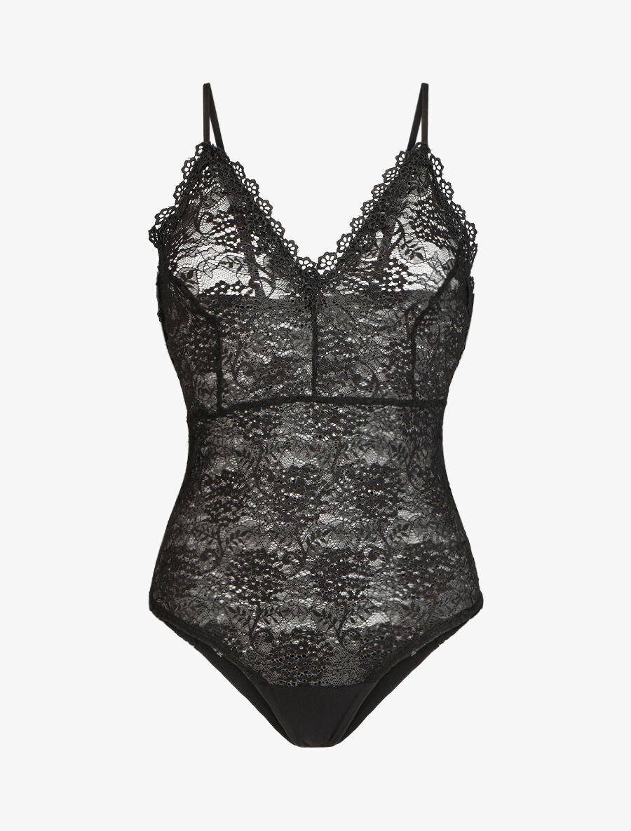 Body uni en dentelle - Noir - 4