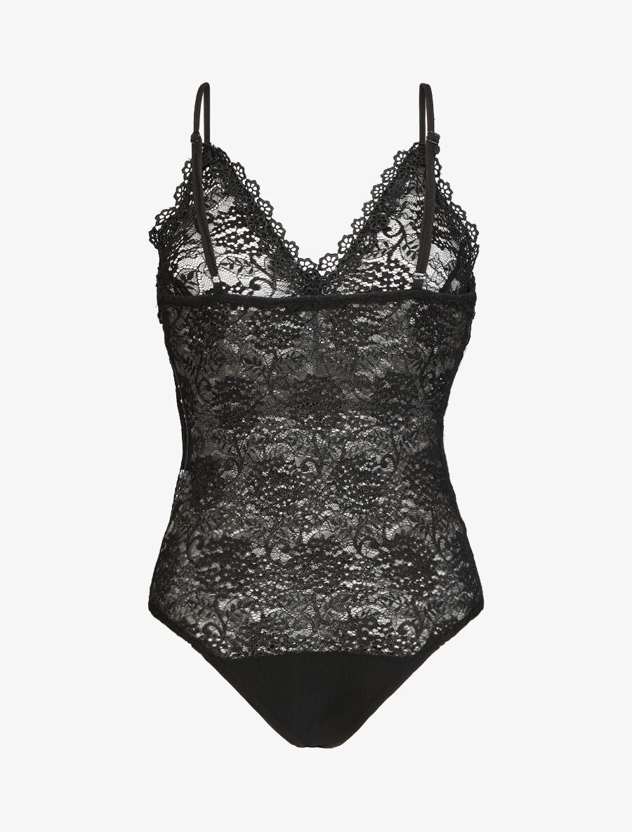 Body uni en dentelle - Noir - 2