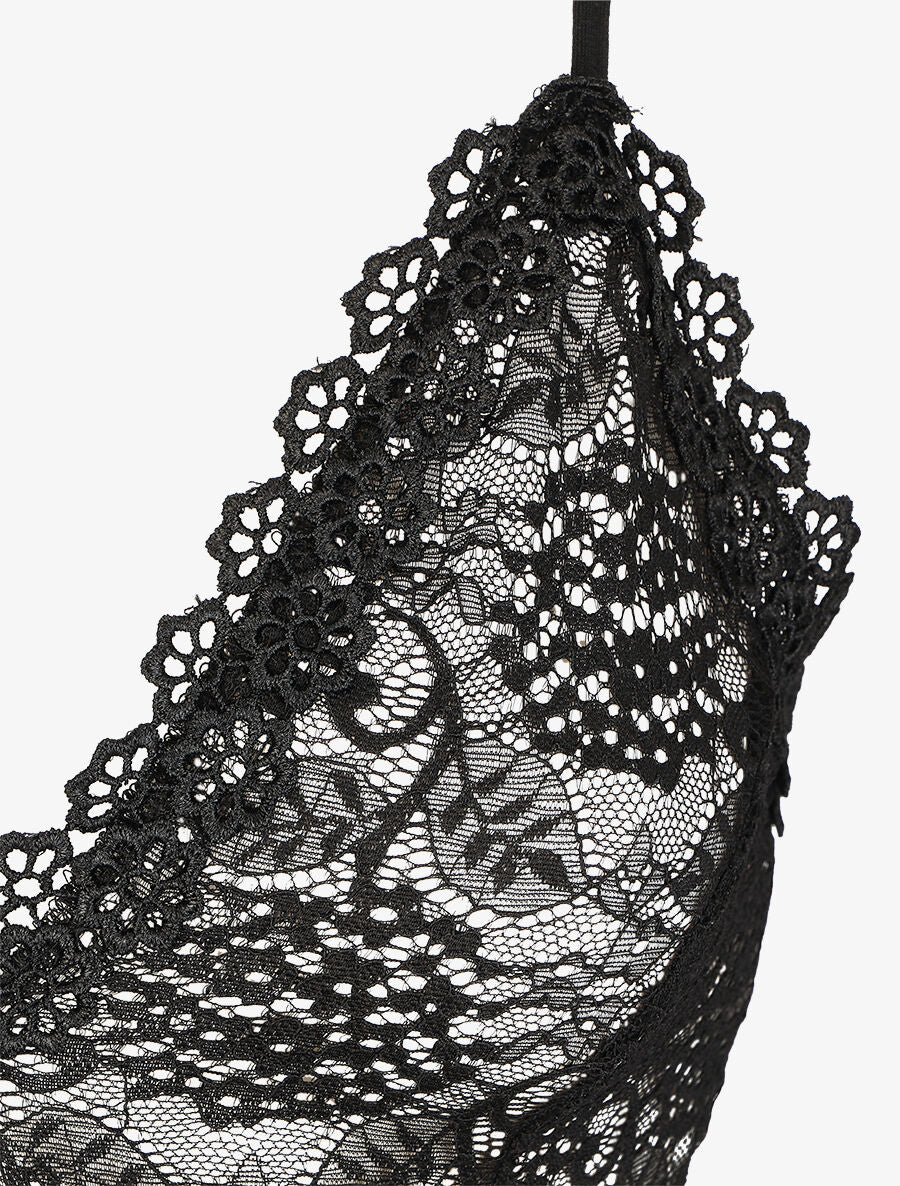 Body uni en dentelle - Noir - 3