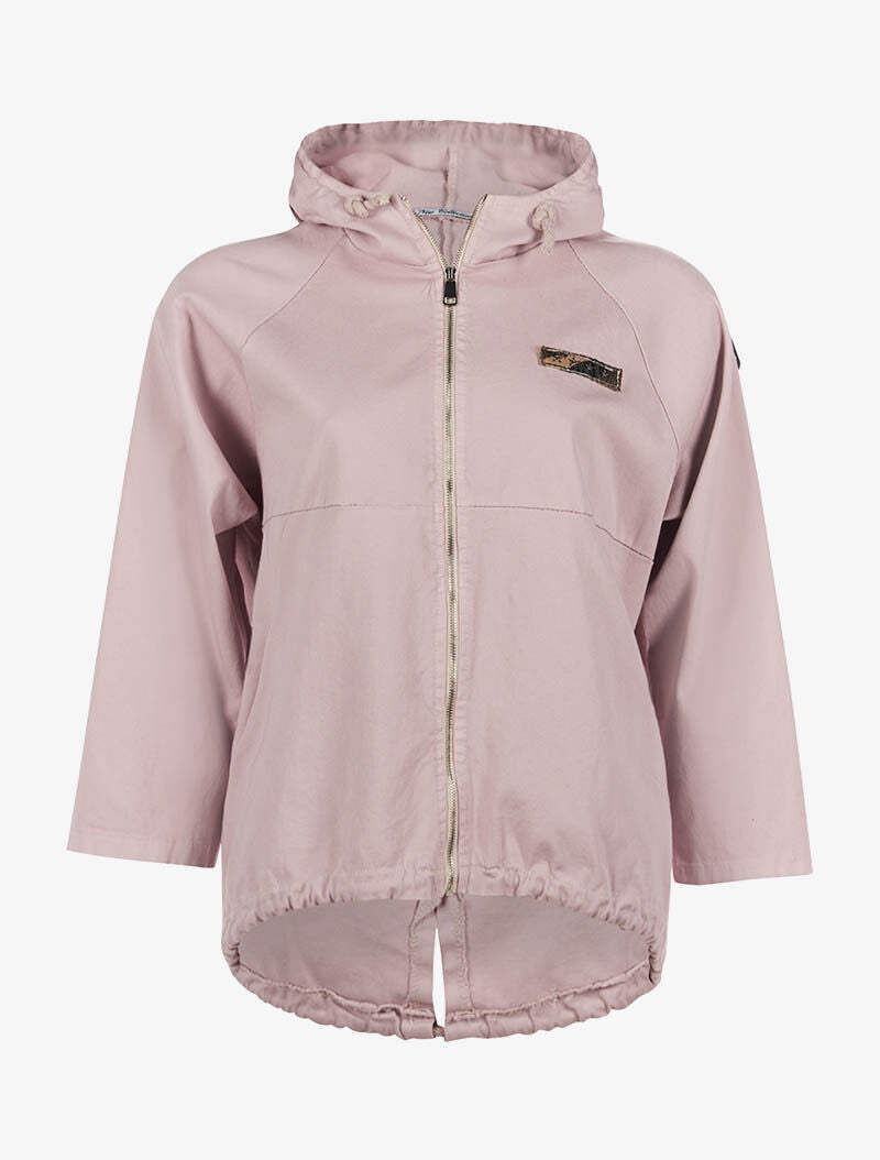 Veste denim à capuche - rose - 3