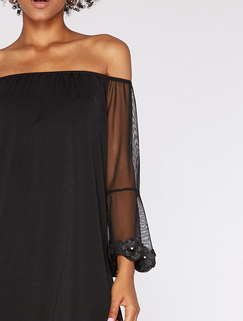 Robe légère manches à - noir - 3