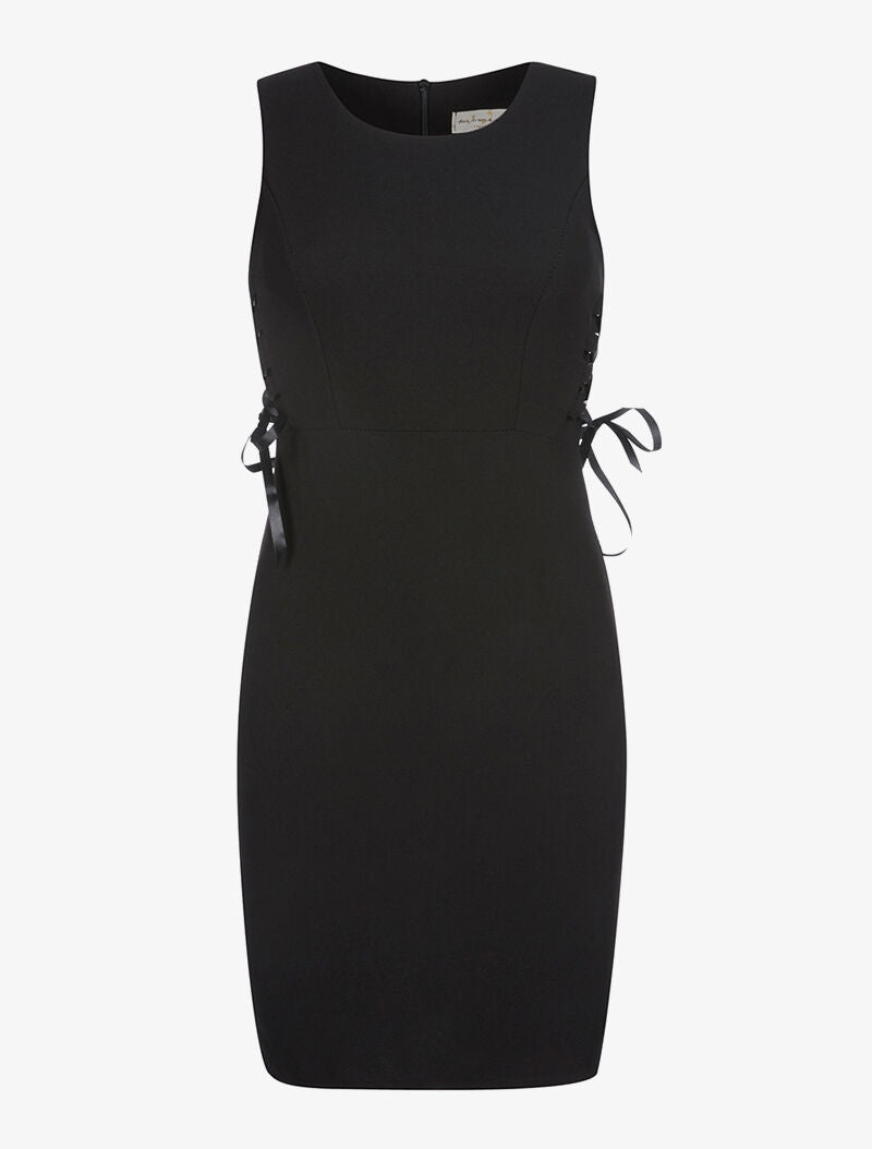 Robe côtés à corsets - noir - 3