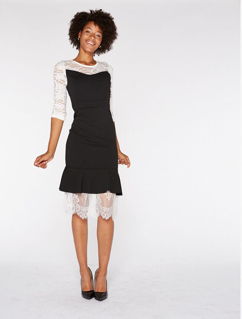 Robe dentelle trompe l&