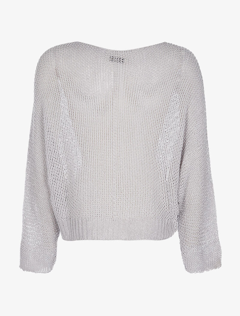 Pull loose en maille - gris - 2
